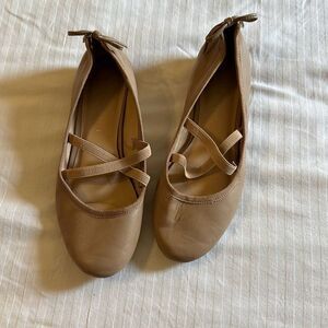 Kelly & Katie Womens Leather Bolshoi Slip-On Ballet Shoes Tan Size 7